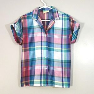 Vintage Cheryl Tiegs plaid button up